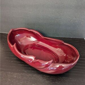 Vintage Pottery Maroon Serving Bowl Planter USA #805 • coffee table bowl